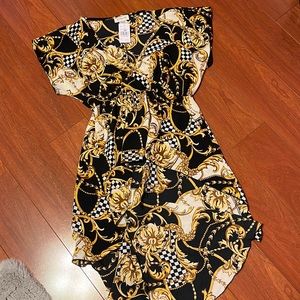 NWT versace inspired high low blouse
